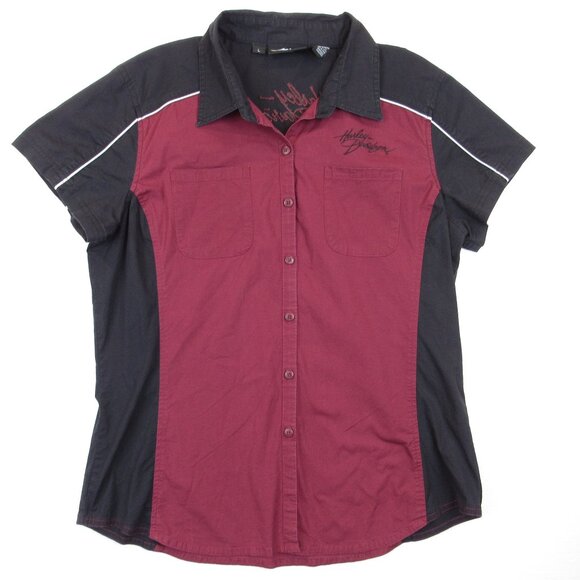 Harley Davidson Shop Mechanic Shirt Women's Size L - Picture 1 of 10
